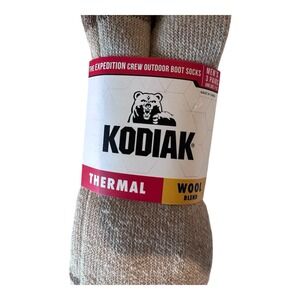 Kodiak Thermal Wool Blend Crew Socks 3 Pack Mens Shoe Size 7-12